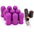 Comfortable Flexible Thimbles | THIK-Grip Thimble | Small (3) - Medium (3) - Large (3) - Comfy | Set of Large Sewing Needles with Case (1) - color: 9-Pack - THIK-Grip Thimbles, size: Small - Medium - Large