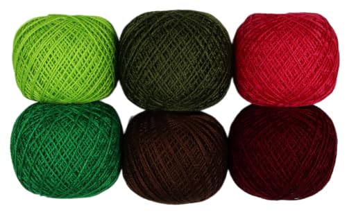 KCS Mercerized Pearl Cotton Thread Size 8 Crochet Needlework Embroidery Threads Ball (6, 15) - color: 15