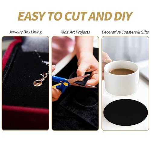 10PCS Black Felt Sheets with Self-Adhesive Backing,Soft Felt Fabric, Durable and Wear-Resistant for Crafts, Jewelry Box Lining, Home Décor, and DIY Projects (8.3"x11.8") - size: 10 PCS