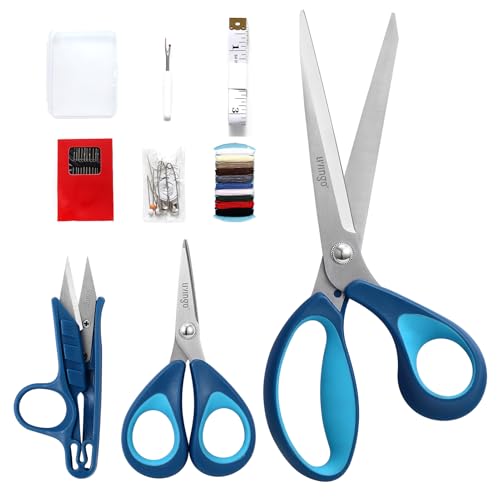 LIVINGO Sewing Scissors Set 9.5" Fabric Shears with Embroidery Snips
