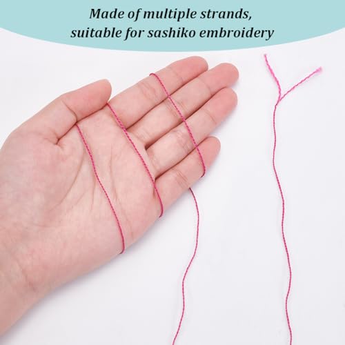FREEBLOSS 4 Pcs Sashiko Thread Sashiko Skein 100 M*4 Colors(Purple) Cotton Embroidery Thread Japanese Quilting & Embroidery Sashiko Kit Supplies Sewing Thread - color: Pink