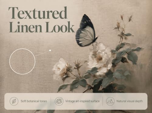 PZBPIUY Vintage Gold Framed Wall Art, White Rose and Butterfly Floral Print Elegant Botanical Insect Wall Decor Picture for Bedroom Living Room Bathroom Entryway Study 16x24 Inch - color: Butterfly, size: 24"L x 16"W