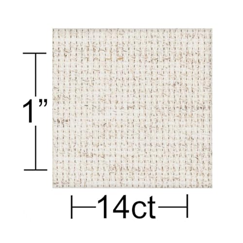 Essentials By Leisure Arts Aida Cloth, 14 Count, Lt Oatmeal Cross Stitch Fabric, Embroidery Fabric, Cross Stitch Supplies for Crafting, Stitching, and Sewing Projects 30X36
