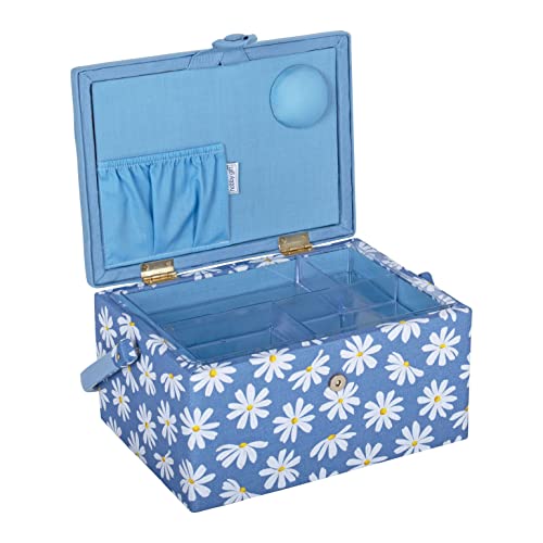 Hobby Gift Medium Sewing Box Organiser - color: Denin Daisies