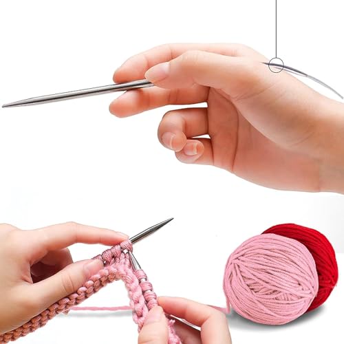 Stainless Steel Circular Knitting Needles Size 0 (2.0mm) 16inch Length - size: US 0(2mm) 40mm