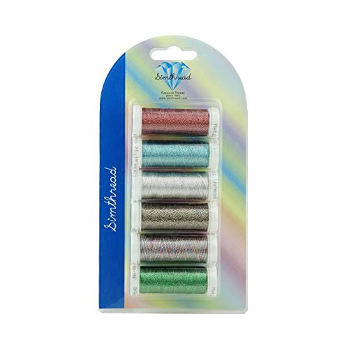 Metallic Embroidery Thread 200 Yards Each for French Embroidery or Machine Embroidery for Janome Brother Pfaff Babylock Singer Bernina Husqvaran and Most Home Embroidery Sewing Machines (6 Colors #2) - color: 6 Colors #2