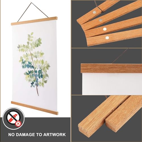WITCOLOR 25x17 25x36 25x25 Poster Frame, Magnetic Light Wood Wooden Frame Hanger for Photo Picture Canvas Artwork Art Print Wall Hanging (1 Pack, 25", Teak Wood) - color: Teak Wood, size: 25 Inch
