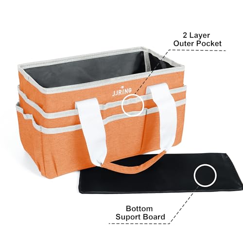 JJRING Craft Organizer Tote Bag Art Storage Caddy Orange - color: Orange, size: Small