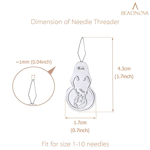 BEADNOVA Needle Threaders 100pcs Aluminum Sewing Needle Threader for Sewing Small Eye Embroidery Craft Knitting Quilting (100pcs) - color: 100pcs