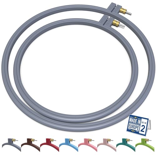 Maker Susan Plastic Embroidery Hoop, Hello Series Cross Stitch Hoops for Beginners, Punch Needle Hoop, Embroidery Frames for Sewing, Needlework (Anthracite Grey, 2 Pcs Set) - style: Anthracite Grey