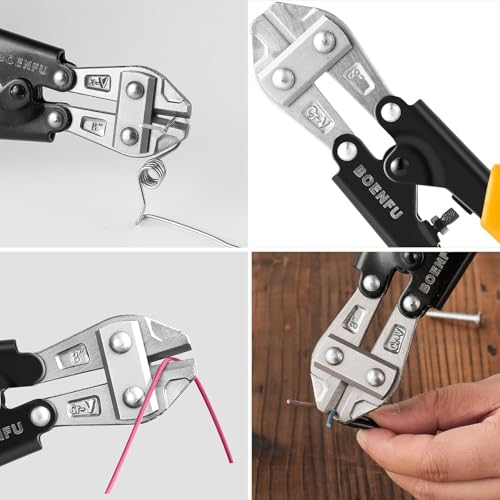 BOENFU Small Bolt Cutter 8" Heavy Duty Wire Cutter Spring Loaded