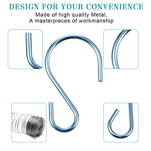 Sratte 120 Pcs Mini S Hook for Hanging 1 Inch Metal, Silver Blue - color: Silver Blue