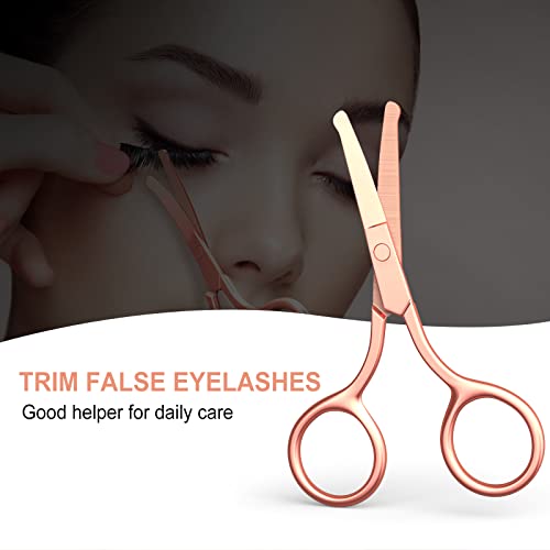 Nose Hair Scissors, Small Round Tip Safety Eyebrow Scissors, Gold -AsonTao - color: Small Scissors-gold