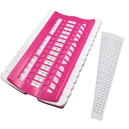 30 Positions Floss Organizer Embroidery Shelf Thread Organizers for Cross Embroidery Thread Holder with 4Pcs Replaceable Paper Card Needle Holder (Rose) - color: Rose