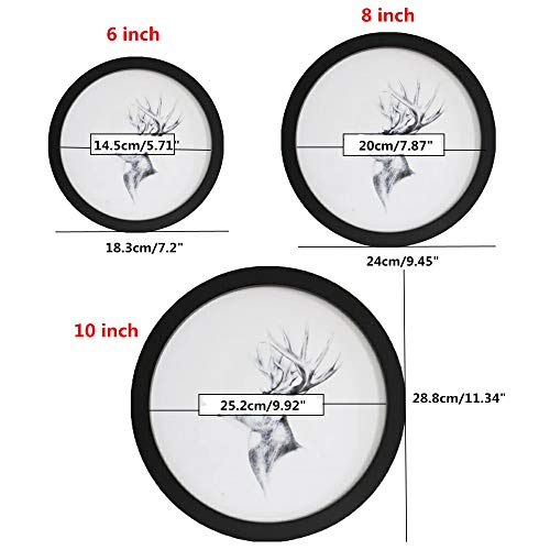 Round Photo Frame Wooden Wall Hanging Picture Frames for Home Office Wall Decor (White, 6 inch) - color: White, size: 6 inch