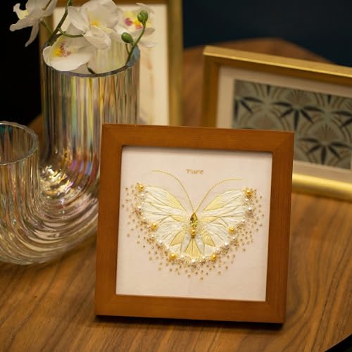 Bead Embroidery Kit for Adults with Instructions Video and Gift Box - color: Golden - Beginner