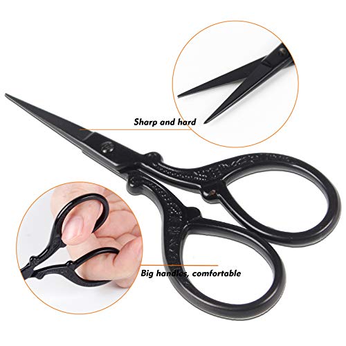 3.6inch Small Embroidery Scissors Sewing Crochet Cross Stitch - color: Black