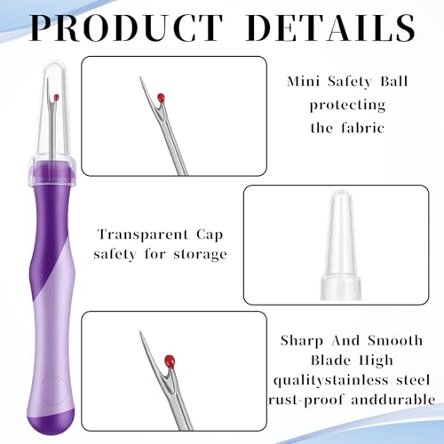 SULIKJHUI 2 Pcs Seam Rippers for Sewing, Thread Cutter Picker Tool
