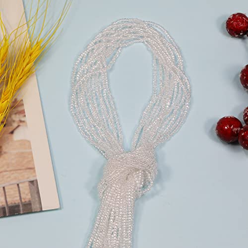 11/0 Glass Clear Rainbow Color Seed Beads Hanks (3 Meters) Total 6000pcs, 9 Meters String Clear AB Seed Beads Strand - color: Clear AB