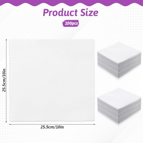 100 Pack 10-inch Cotton Fabric Squares, 10″ Precut Quilting Fabric Bundles, Solids White Charm Pack, for DIY, Beginners, Sewing, Craft - color: White, size: 10″