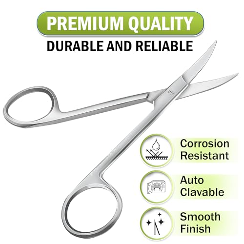 POSHOME Precision Embroidery Scissors Set – Curved & Straight Fine Tip Stainless Steel Snips for Cross-Stitch, Needlework, Thread Cutting & Craft Detail Work - style: Curved & Straight