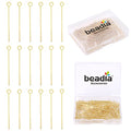 BEADIA 14K Gold Plated Open Eye Pins Non Tarnish 30mm 150pcs for Jewelry Making Findings - color: Open Eye Pins 14k Gold, size: 30x0.7mm