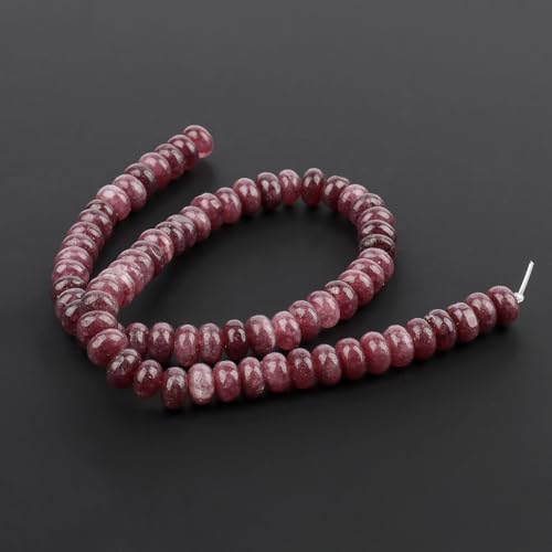 5x8mm 100Pcs Natural Amethyst Rondelle Beads for Jewelry Making Loose Spacer Abacus Disk Beads Gemstone for Bracelets Necklace DIY Crafts - color: Amethyst