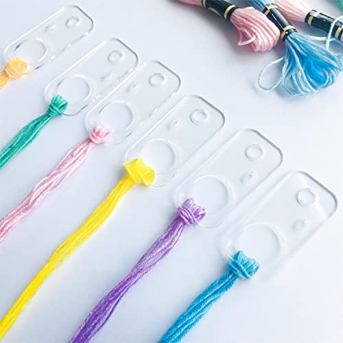 Rectangle Shape Clear Acrylic Thread Drops, Floss Drops, Floss Chips for Embroidery Floss Organization (50 Pieces)