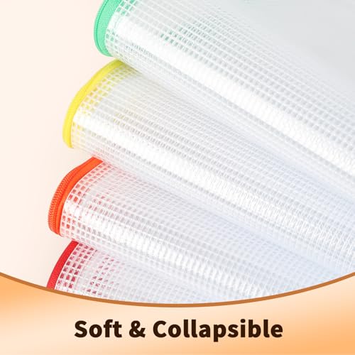 Umriox A5 Mesh Zipper Pouch Bags, 18 Pack Travel Bags, Office Supplies - color: Multicolor, size: A5