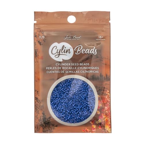 John Bead 25g Cylin Beads Opaque Royal Blue 11/0 Glass Cylindrical Seed Beads for Jewelry Bracelets Necklaces Earrings Making Embroidery - color: Royal Blue