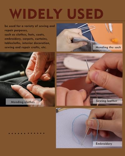 FOUSNOW 19 Pcs Hand Sewing Needles Kit, Assorted Sewing Needles - size: 15 Pcs