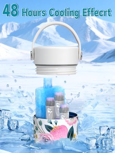 48H Insulin Cooler Travel Case TSA Approved with ℃/℉ Temperature Display - color: 01_watercolor Flowers