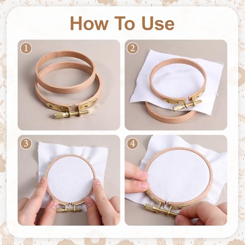 cobee 2 Pack Wood Embroidery Hoop, Cross Stitch Hoops Ring, 3Inch-Embroidery Hoops Wooden Embroidery Frames for Cross Stitch Hoop Designs Wooden Rings Crafts