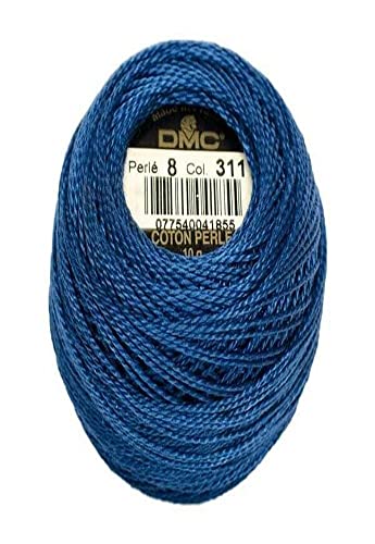 DMC 116 8-311 Pearl Cotton Thread Balls, Medium Navy Blue, Size 8