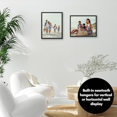 Americanflat 11x14 Picture Frame 2-Pack - Slim Molding - Black - size: 11x14