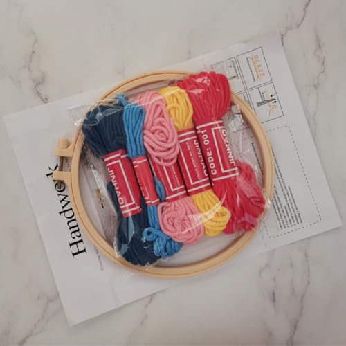 Esffaci Punch Needle Kit for Adults Beginner Starter Punch Embroidery Kit with Sunset Clouds Mountain Landscape Pattern DIY Punch Stitch Supplies with Stamped Fabric Yarn Hoop Tool Instruction - color: Sunset