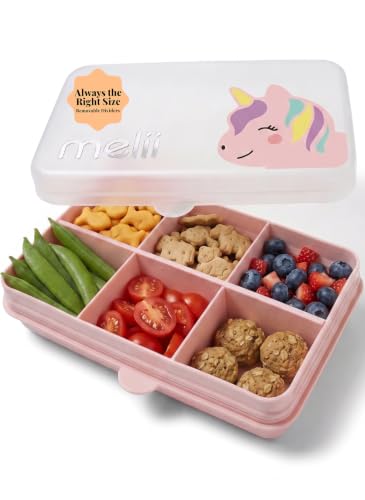 melii Snackle Box | 6-Compartment Divided Snack Container, BPA-Free Food Storage with Removable Dividers for School, Travel & On-the-Go Snacking (Unicorn) - color: Unicorn