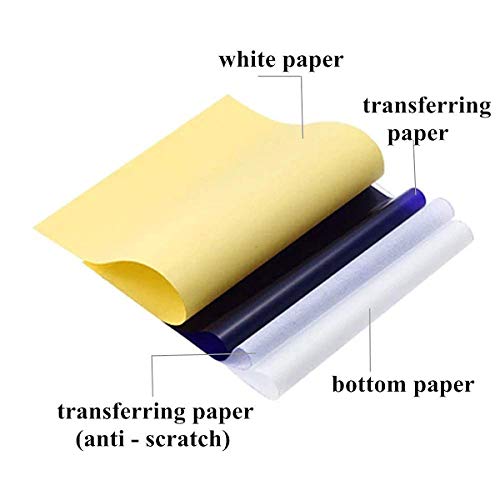 25 Sheets 8 1/2" x 11" Professional tattoo stencil transfer paper, A4 Paper Size, Used by tattooists to transfer your designs on to the skin