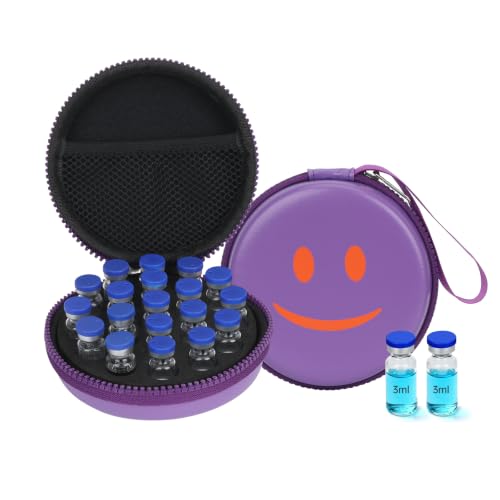3ml Peptide Case for Fridge/Travel, 19-Slot Peptiide Vial Case for 3ml Vial - color: Purple