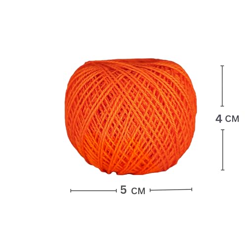 KGS Crochet Thread Cotton Yarn Balls | Size 8 | 10 Balls | 10 Grams Each Ball | Total 100 Grams of Pearl Cotton Thread for Crocheting, Cross Stitch, Needlepoint Hand Embroidery (Orange) - color: Orange