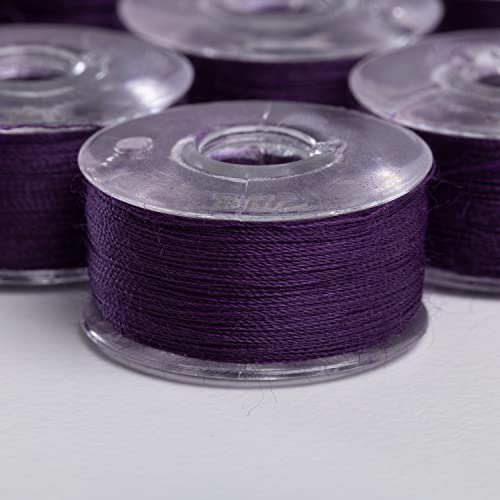 Sew Great Sewing Machine Prewound Bobbin 60 Weight Polyester Thread 12-Pack #480 Missoula Purple - color: Missoula Purple
