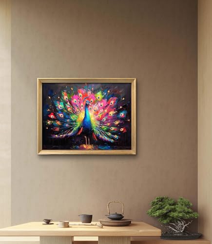 Leczany Cross Stitch Patterns Stamped Kit for Beginners | Embroidery Supplies DIY Craft Kit Needlepoint for Adults Starter | 11CT, 3 Strands | Peacock Spreads its Wings 20.9x15.8 inches - color: 11CT Stamped kits, Peacock spreads its wings 20.9x15.8 inche
