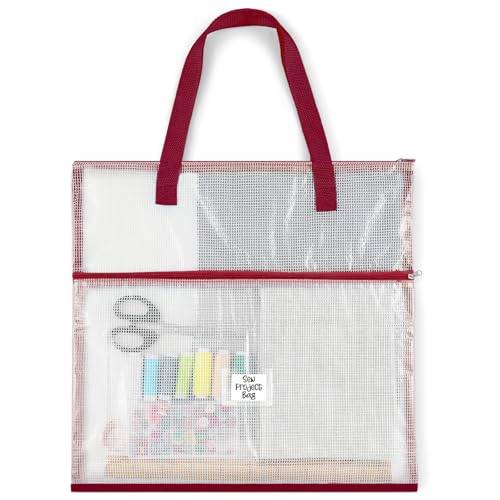 Cosblank 16x16inch Sew Project Bag Jumbo Needlepoint Project Bag, Red - color: Red