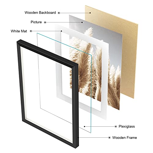 ArtbyHannah Gallery Wall Frame Set, 8 Pack Black Picture Frames, Large - color: Black, size: Large