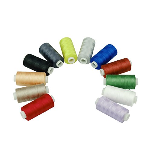 Simthread 12 Multi Colors 100% Cotton Sewing Thread 50s/3 Thread for Quilting etc - 550 Yards Each 12C02 - color: 12 Colors #2