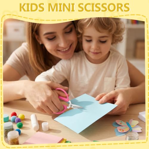 4 Pack Mini Scissors – Small Sharp All Purpose Scissors with Protective Cover, Tiny Detail Scissors for Travel, Crafts, Sewing, Embroidery, DIY (4 Colors)