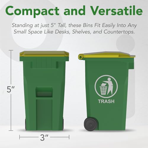 Wiosi Mini Trash Can/Recycle Bin Pencil Holder for Desks, Blue/Green - color: Blue-Green, size: 5"
