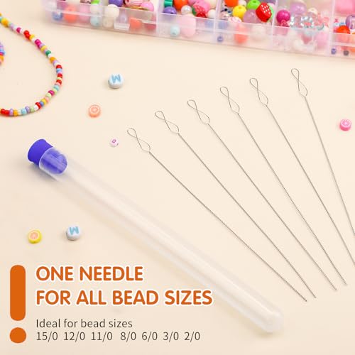 UOOU 6 Pcs Beading Needles, Collapsible Big Eye Bead Needles - style: 0.6 x 130 mm