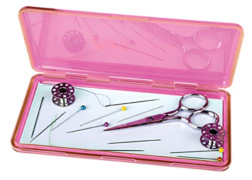 ArtBin Sew-Lutions Slim Line Magnetic Craft Box, Translucent Raspberry - size: Small - Single Pack, style: Slim Line Magnetic Box