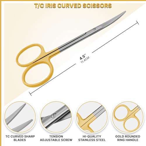Iris Scissors 4.50" Str/Cud/Angled TC Tungsten Carbide, Supercut O.R. Grade (T/C Tungsten-Carbide Curved) - style: T/C Tungsten-Carbide Curved